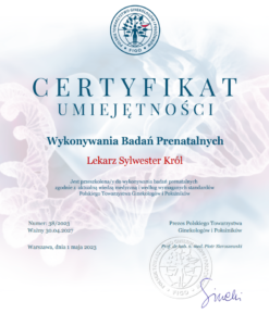 certyfikat-ginekolog-krol-badania-prenatalne